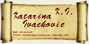 Katarina Ivačković vizit kartica